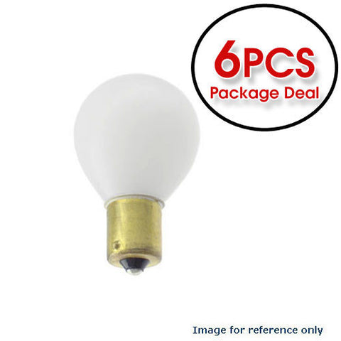 Sylvania 75W 125V S11 BA15S Ceramic White Incandescent - 6 Light Bulbs