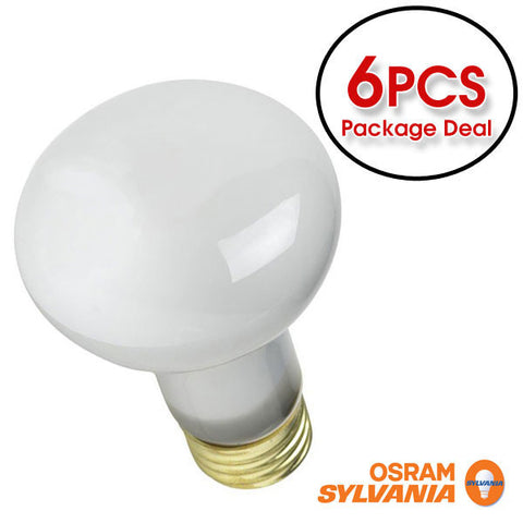 Osram 30w 120v R20 Medium brass base incandescent - 6 bulbs