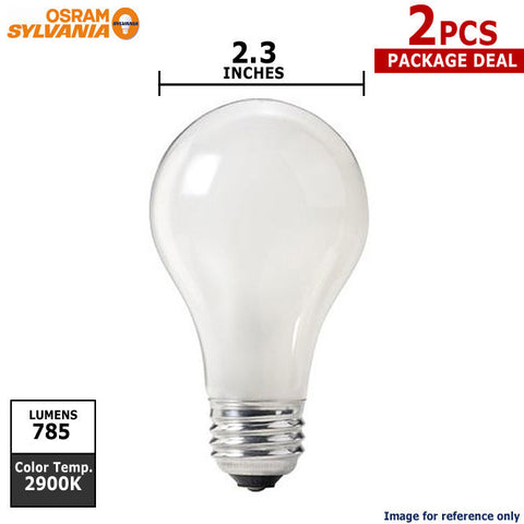 Osram Sylvania 43w A-Shape A19 Soft White Halogen Light Bulb x 2 pack