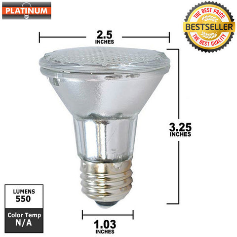 PLATINUM 50w 120v PAR20 FL30 Flood halogen bulb