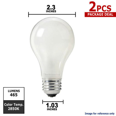 Osram Sylvania 28w 120v A-Shape A19 Clear Halogen Light Bulb x 2 pack
