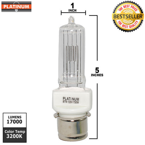PLATINUM BTN 750w 120v P28s Base Halogen Light Bulb