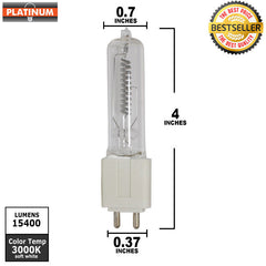 EHG lamp - PLATINUM 750w 120v Q/CL G9.5 Bipin Halogen Bulb