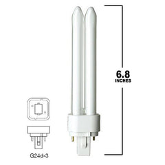Dimensions for Fluorescent tube with G24D-3 Base