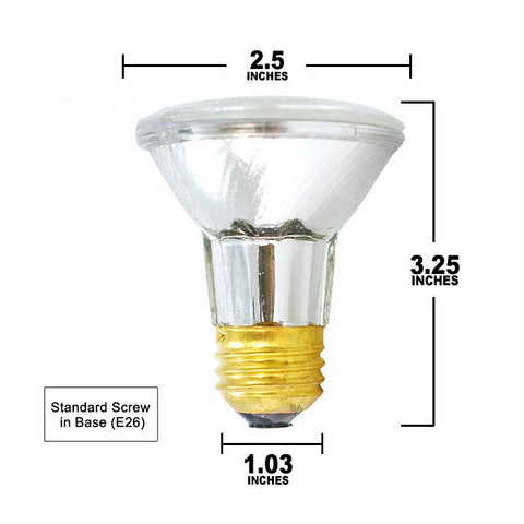 Osram Sylvania 50w 130v PAR20 NSP10 halogen bulb