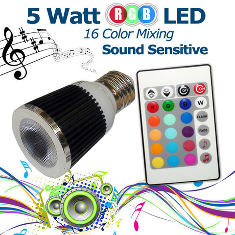 PLATINUM Music LED Color Changer E27 Lamp With Wireless Remote